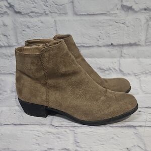 Tan Suede Ankle Booties